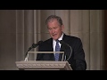 George W Bush cries during George H.W Bush's eulogy