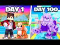 I Spent 100 Days In POKEMON MINECRAFT As A FUSION TRAINER Against MY RIVAL!