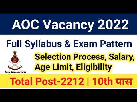 Aoc Recruitment 2022 Aoc Syllabus 2022 Selection Process Salary