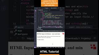 HTML Tutorial - Lesson 71: HTML Input Attributes - max and min Part 6 #html #htmltutorial #css #js