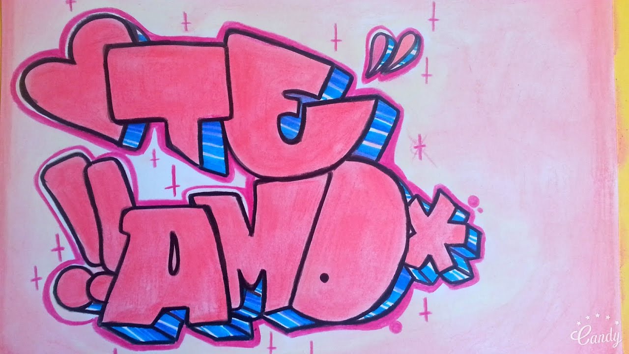 Dibujos A Lapiz Te Amo Como Hacer Un Graffiti Te Amo Corazon Con ...