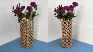 DIY - Making Flower Vase with Plastic Bottle Caps, Jute Rope and Wooden Stick