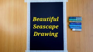 Oil Pastel Drawing for Beginners | Sunset Seascape Drawing | Scenery Drawing | Step By Step