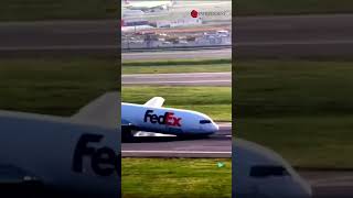 CCTV captures Boeing 767 landing on nose in Istanbul after gear failure