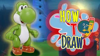 Yoshi Drawing | FREE Coloring Page Printable | Easy Things to DRAW | Super Mario Bros