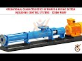 Operational Characteristics of Pumps & Piping System Including Control System | Screw Pump