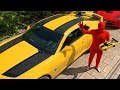 Red Man watered a Small Camaro & he GREW UP in Real Sport Car w/ Funny Race for Kids