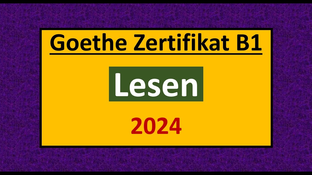 B1 Prüfung Goethe Modelltest Mit Lösung