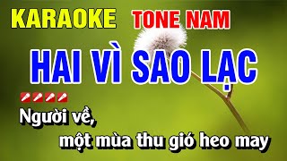Karaoke Hai Vì Sao Lạc Tone Nam Nhạc Sống Dễ Hát | Nguyễn Linh
