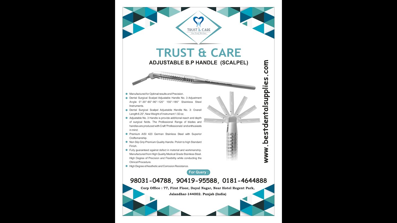 Trust & Care Adjustable B.P Handle (Surgical Scalpel) - YouTube