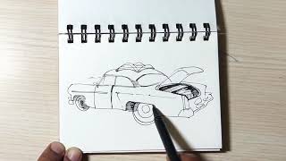 Vintage Car found in a Junkyard | Freehand Drowing