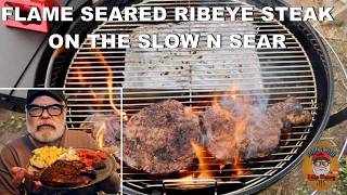 Flame Seared Ribeye Steak On The SnS Kettle Grill