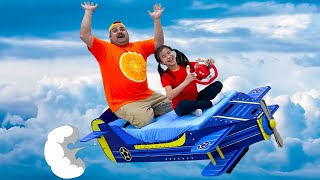 Jannie Pretend Play Flying on Airplane Toy Bed for Kids
