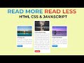 How To Make A Read More Read Less Button Using HTML CSS & JavaScript