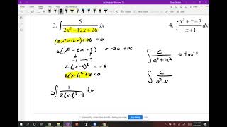 AP Calc Integrals Involving Long Division or Completing the Square part 2