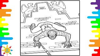 SPIDERMAN Coloring Page|Superhero is climbing down the Wall|Unknown Brain - Superhero[NCS Release]