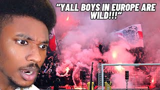 American Reacts To Ajax Fans RIOTING Against Feyenoord! 🤯 (They Stopped The Game!!)