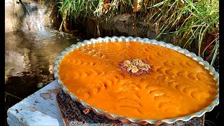 Arabic HALVA with the sound of a flowing River - حلوا عربی در کنار نهر آب