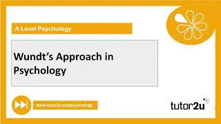 Wundt’s Approach in Psychology | AQA A Level Psychology Catch Up 2021