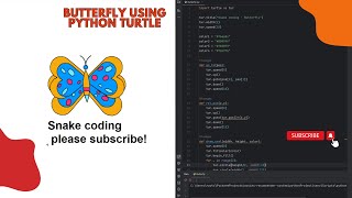 Beautiful Butterfly Using Python Turtle ASMR - No Talking