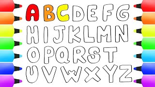 Learn letters ABC drawing , colouring and painting for kids and toddlers | easy and basic learning |