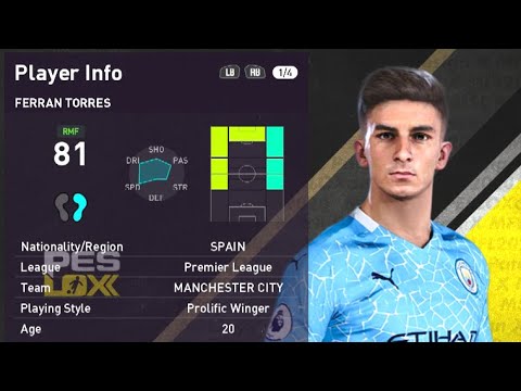 MANCHESTER CITY Official PES 2021 Team Stats For PES 2020 | Download ...