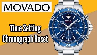 How To Setting TIME MOVADO Series 800 Chronograph Watch