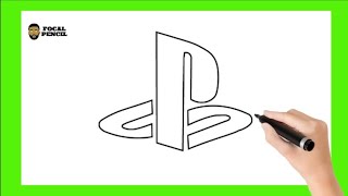 How to draw PlayStation Logo / Easy step by step drawing