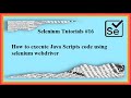#Tutorials 16 How to execute JavaScript functions using Selenium