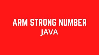 Finding Armstrong number | Java | CodeFlows