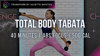 40-minute INTENSE TABATA ABS WORKOUT (get 11-line abs) "PREVIEW" | Juliette Wooten
