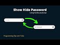 Show Hide Password In HTML