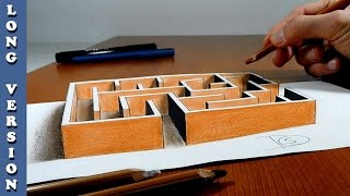 Try to do 3D Trick Art on Paper , Maze, Long version