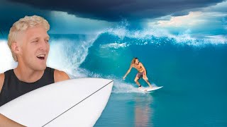Following a hurricane to go surfing