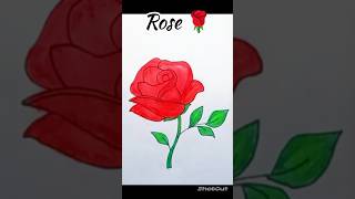 How to draw easy rose flower: tutorial #shorts #art #drawing #viral #easy #rose#4 kids#art education