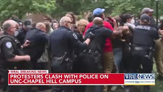 Arrest Made at 25+ Campuses Nationwide: Classes canceled as UNC; Police clash after US flag lowered