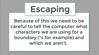 Escaping Strings