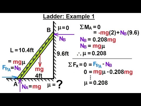 Mechanical Engineering: Ch 11: Friction (16 Of 47) Ladder: Example 1 Of ...