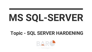 (ባሮ) MS SQL SERVER HARDENING