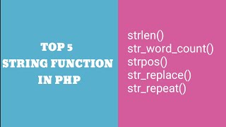 Top 5 String Function in Php|Php Tamil