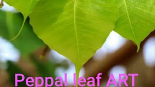 Leaf Art#peppal leaf painting#leaf painting.