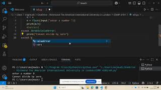Python: Exceptions | Zero Division | Value Error | Type Error