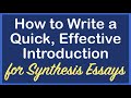 How to Write an Introductory Paragraph for a Synthesis Essay | AP Lang Q1 | Coach Hall Writes