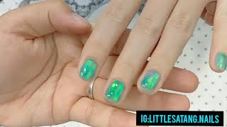 เล็บออโรร่า+สีไซรัป✨ | ice nails 🧊