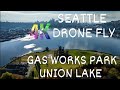 usa Captivating Aerial Footage_Drone Soars Over Gas Works Park in Union Lake_Seattle Beauty Skyline