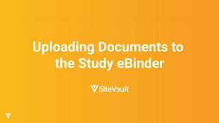 Uploading Documents to the Study eBinder