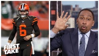 Stephen A. pumping the brakes on Baker Mayfield hype | First Take | ESPN