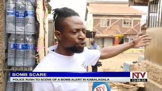 Police rush to scene of a bomb alert in Kabalagala