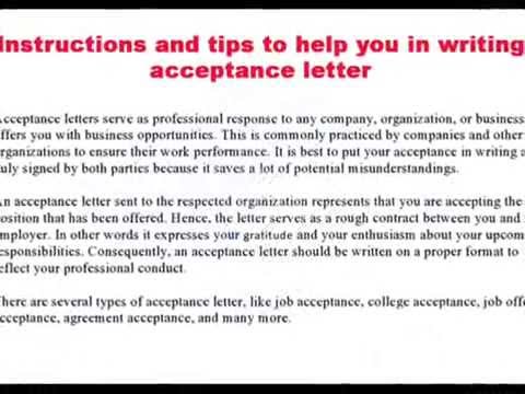 How to Write Acceptance Letter How to Write Acceptance Letter