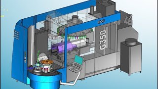 Project vericut Grob 350 siemens 840D with toolchange pallet effects.